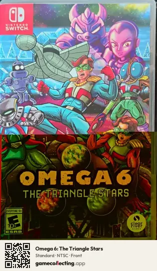 Omega 6: The Triangle Stars Nintendo Switch, NTSC box front