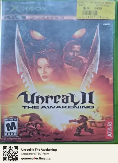 Unreal II: The Awakening Xbox, NTSC box front