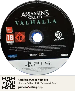 Assassin's Creed Valhalla PlayStation 5, PAL disc