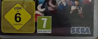 Sonic Forces, the USK square on its front