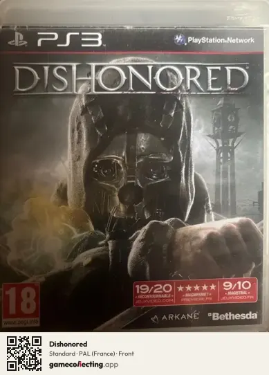 Dishonored PlayStation 3, France box front