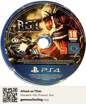 Attack on Titan PlayStation 4, PAL disc