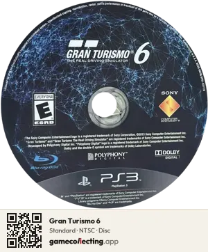 Gran Turismo 6 PlayStation 3, NTSC disc