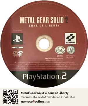 Metal Gear Solid 2: Sons of Liberty PlayStation 2, PAL disc