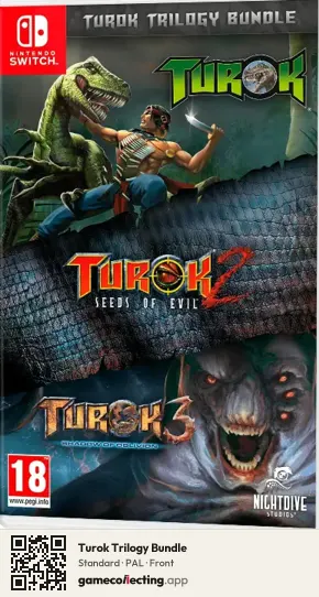 Turok Trilogy Bundle Nintendo Switch, PAL box front