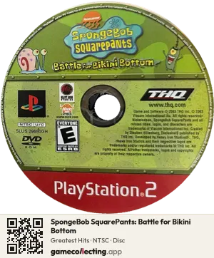 SpongeBob SquarePants: Battle for Bikini Bottom PlayStation 2, NTSC disc