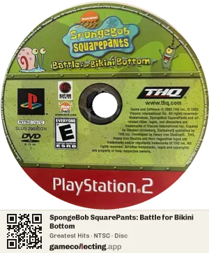 SpongeBob SquarePants: Battle for Bikini Bottom PlayStation 2, NTSC disc
