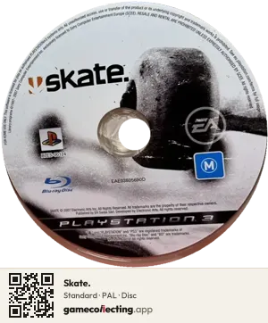 Skate. PlayStation 3, PAL disc