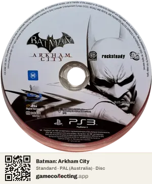Batman: Arkham City PlayStation 3, PAL disc
