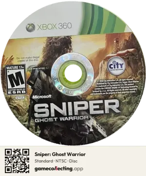 Sniper: Ghost Warrior Xbox 360, NTSC disc