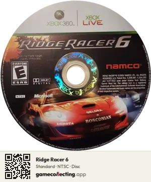 Ridge Racer 6 Xbox 360, NTSC disc