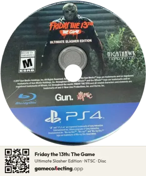Friday the 13th: The Game PlayStation 4, NTSC disc