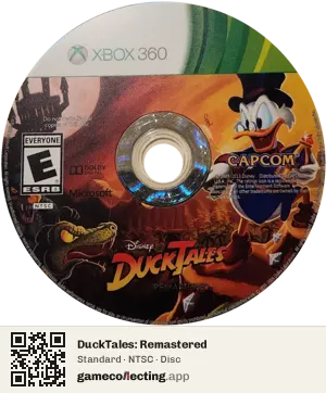 DuckTales: Remastered Xbox 360, NTSC disc