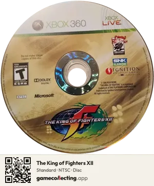 The King of Fighters XII Xbox 360, NTSC disc