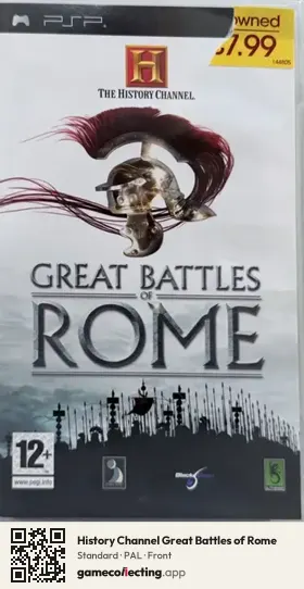History Channel Great Battles of Rome PlayStation Portable, PAL box front