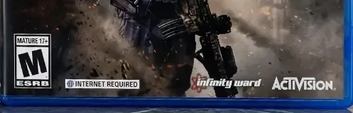 Call of Duty: Modern Warfare, the ESRB box on its front
