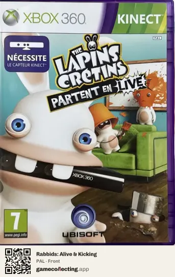 Rabbids: Alive & Kicking Xbox 360, PAL box front