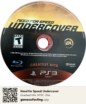 Need for Speed: Undercover PlayStation 3, NTSC disc