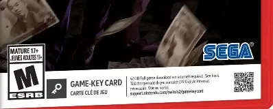 Yakuza 0, the ESRB box on its front