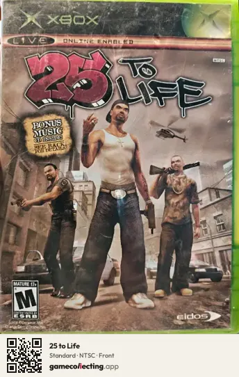 25 to Life Xbox, NTSC box front