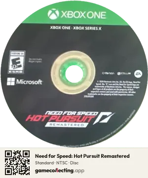 Need for Speed: Hot Pursuit Remastered Xbox One, NTSC disc