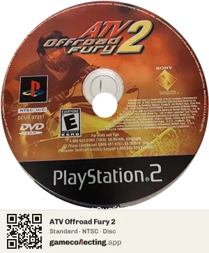 ATV Offroad Fury 2 PlayStation 2, NTSC disc
