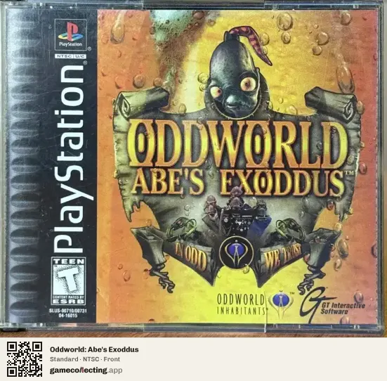 Oddworld: Abe's Exoddus PlayStation, NTSC box front