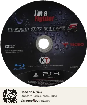 Dead or Alive 5 PlayStation 3, Asia disc