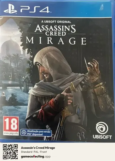 Assassin's Creed Mirage PlayStation 4, PAL box front