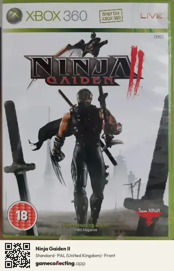 Ninja Gaiden II Xbox 360, United Kingdom box front