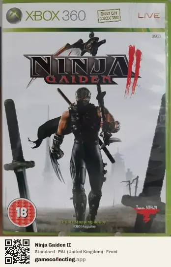 Ninja Gaiden II Xbox 360, United Kingdom box front