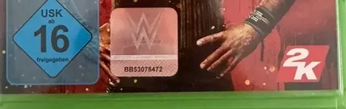 WWE 2K18, the USK square on its front