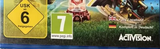 Skylanders: Imaginators, the USK square on its front