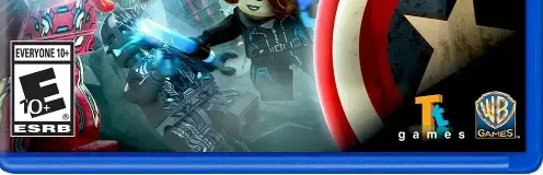 LEGO Marvel's Avengers, the ESRB box on its front