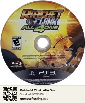 Ratchet & Clank: All 4 One PlayStation 3, NTSC disc