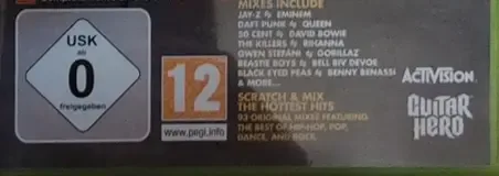 DJ Hero, the USK square on its front