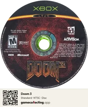 Doom 3 Xbox, NTSC disc
