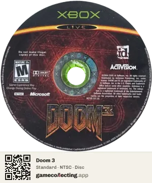 Doom 3 Xbox, NTSC disc