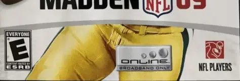 Madden NFL 09, the ESRB box on its front