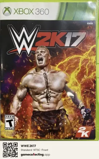 WWE 2K17 Xbox 360, NTSC box front