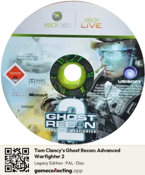 Tom Clancy's Ghost Recon: Advanced Warfighter 2 Xbox 360, PAL disc
