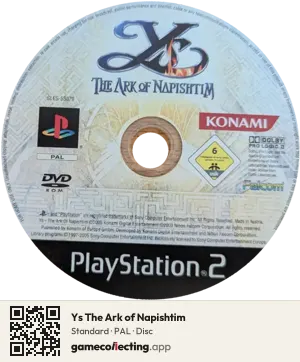 Ys The Ark of Napishtim PlayStation 2, PAL disc