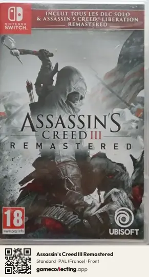 Assassin's Creed III Remastered Nintendo Switch, France box front