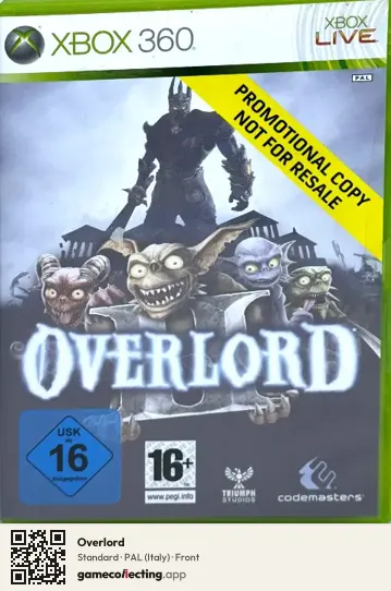 Overlord Xbox 360, Italy box front