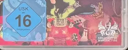 Travis Strikes Again: No More Heroes, the USK square on its front