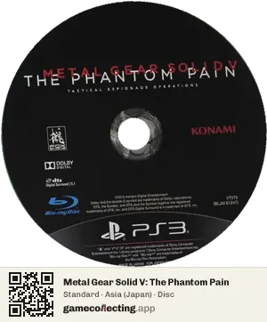 Metal Gear Solid V: The Phantom Pain PlayStation 3, Asia disc