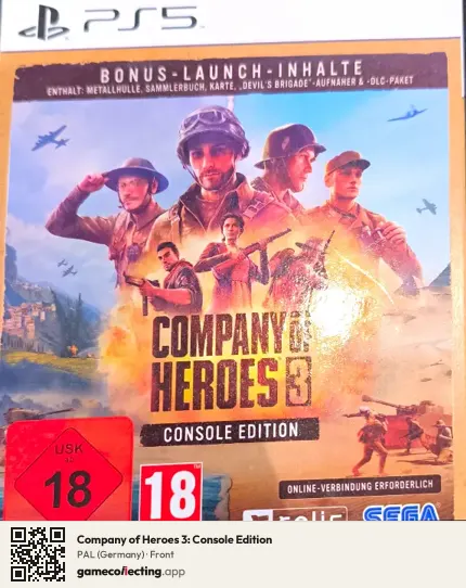 Company of Heroes 3: Console Edition PlayStation 5, Germany box front