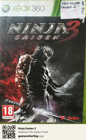 Ninja Gaiden 3 Xbox 360, Spain box front