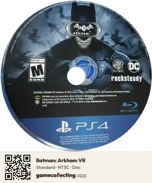 Batman: Arkham VR PlayStation 4, NTSC disc