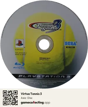 Virtua Tennis 3 PlayStation 3, Asia disc